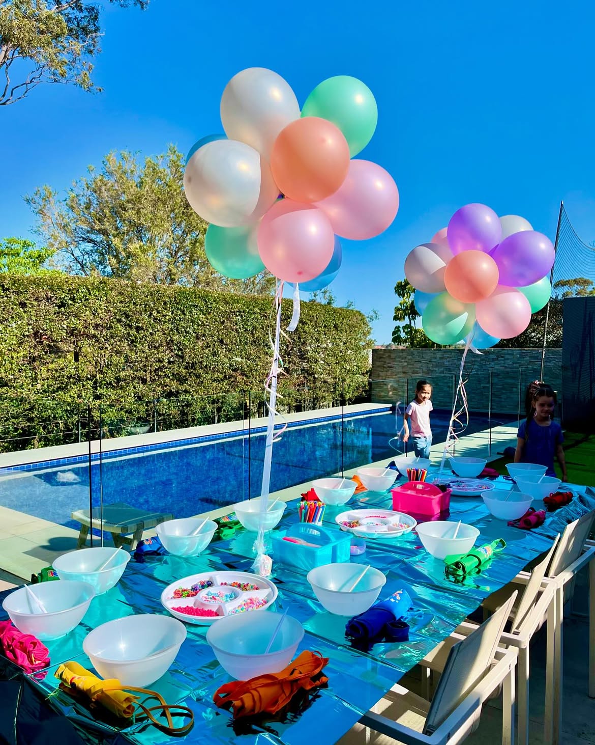 Slime party table set up in Sydney, Speckles Kids Party Entertainment